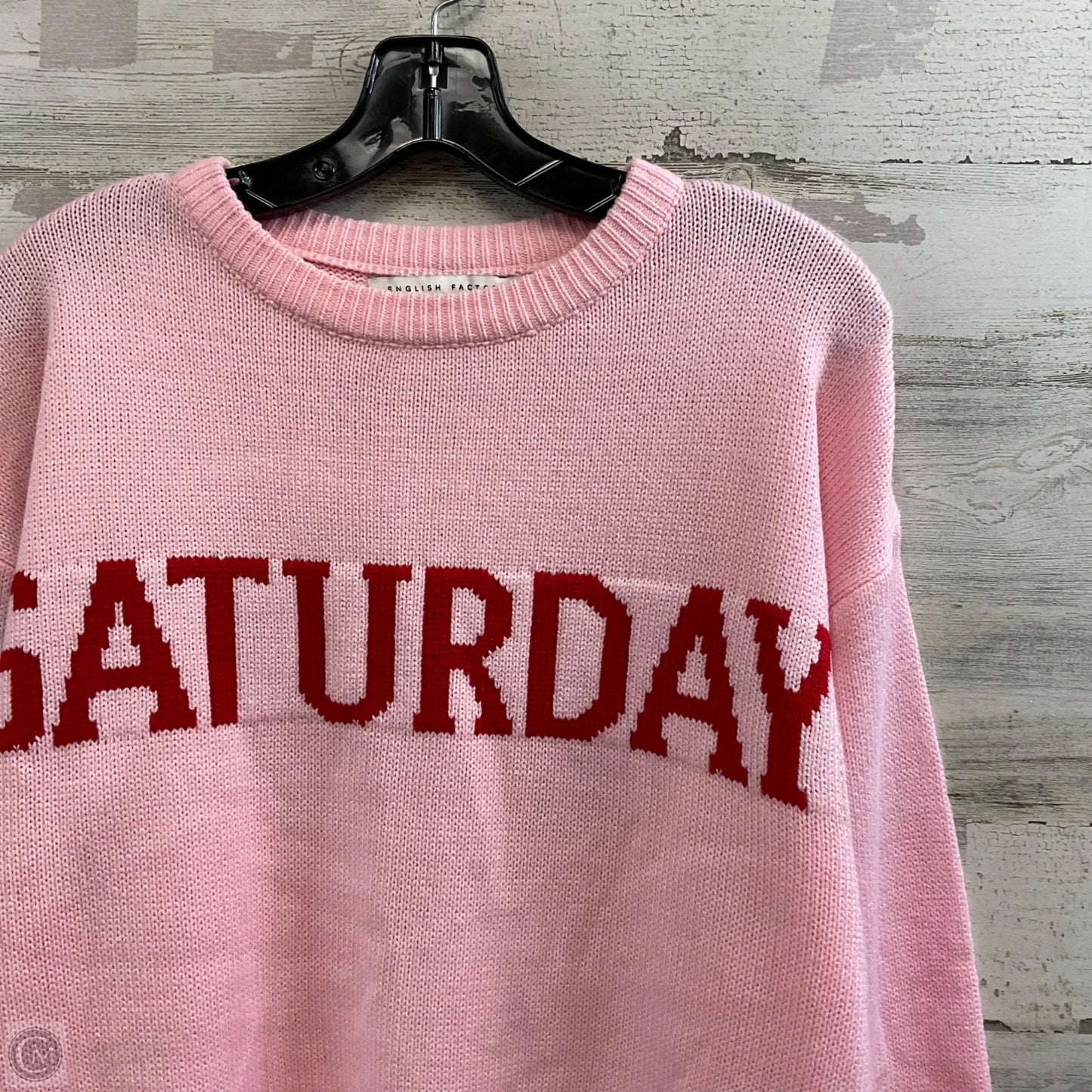 Sweater By English Factory In Pink & Red, Size: M