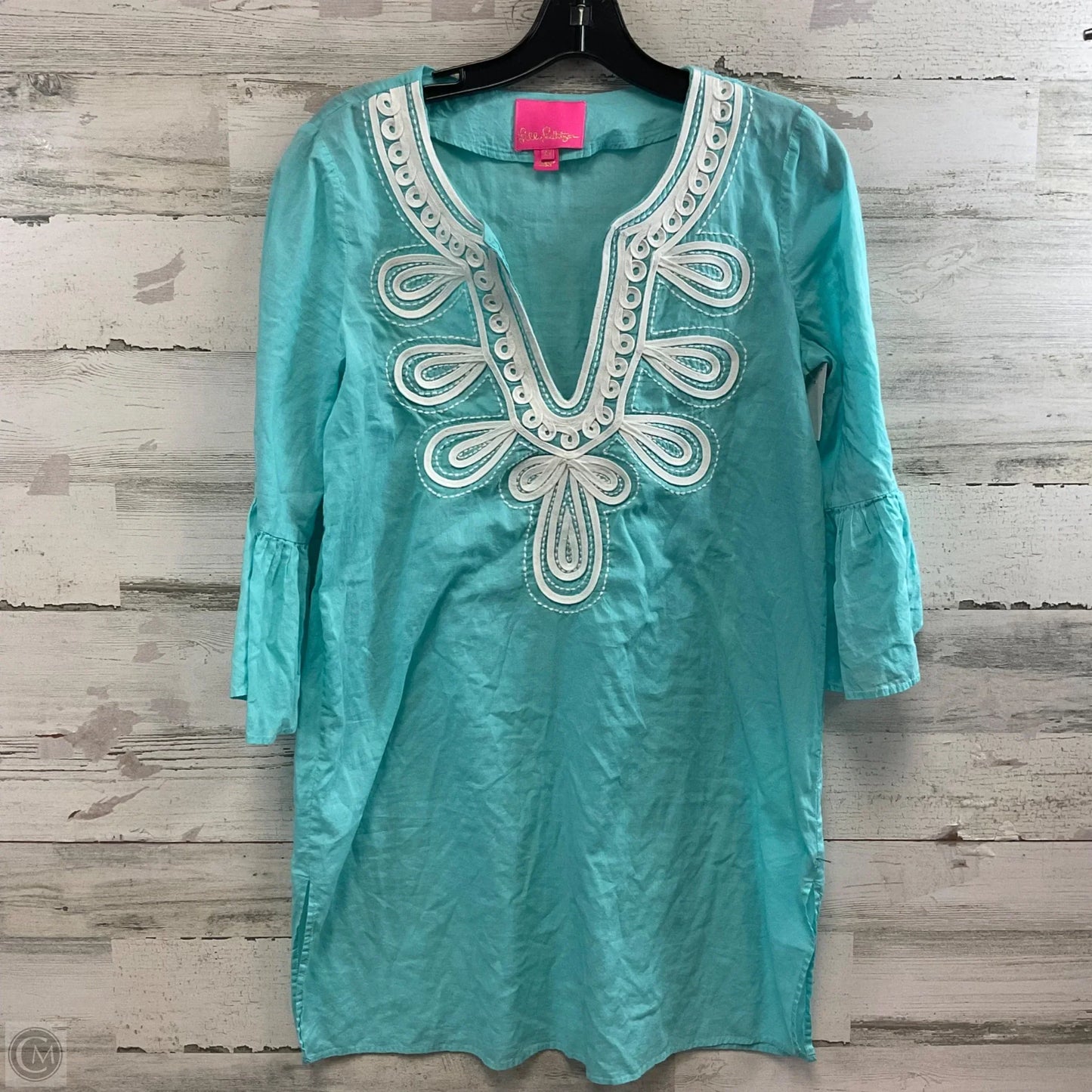 Tunic 3/4 Sleeve By Lilly Pulitzer In Blue & White, Size: Xs