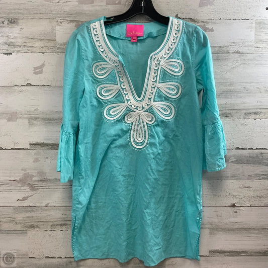 Tunic 3/4 Sleeve By Lilly Pulitzer In Blue & White, Size: Xs