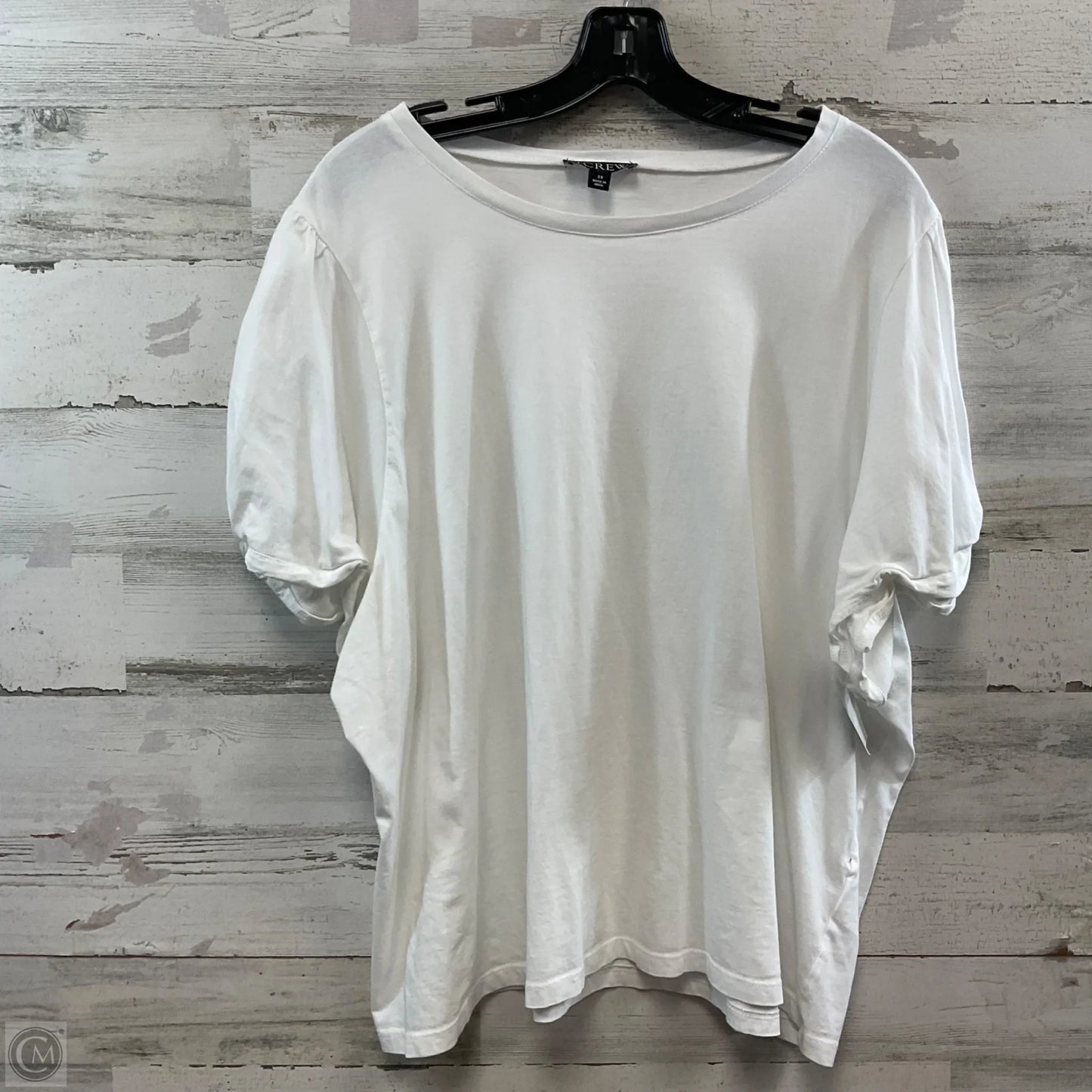Top Short Sleeve Basic By J. Crew In White, Size: 3x