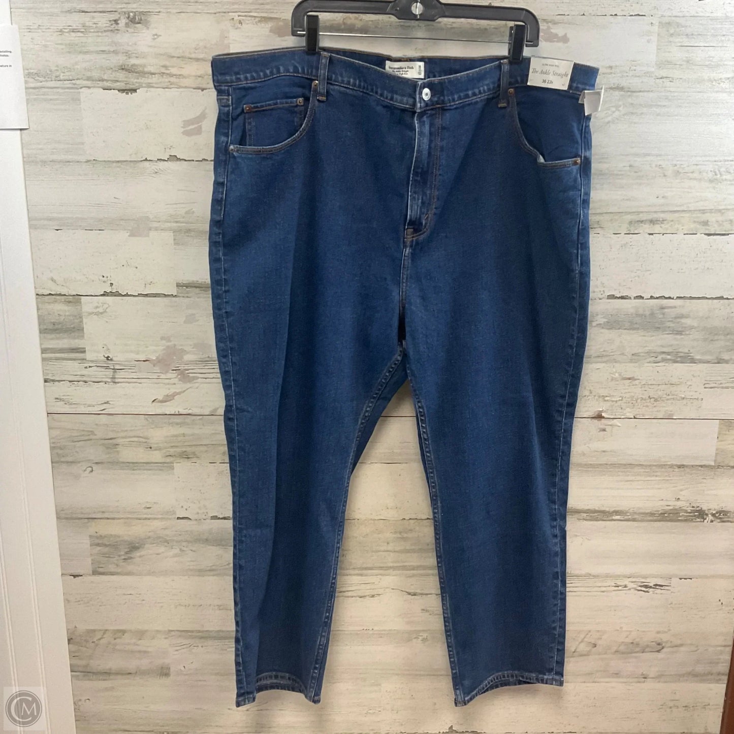 Jeans Straight By Abercrombie And Fitch In Blue Denim, Size: 22