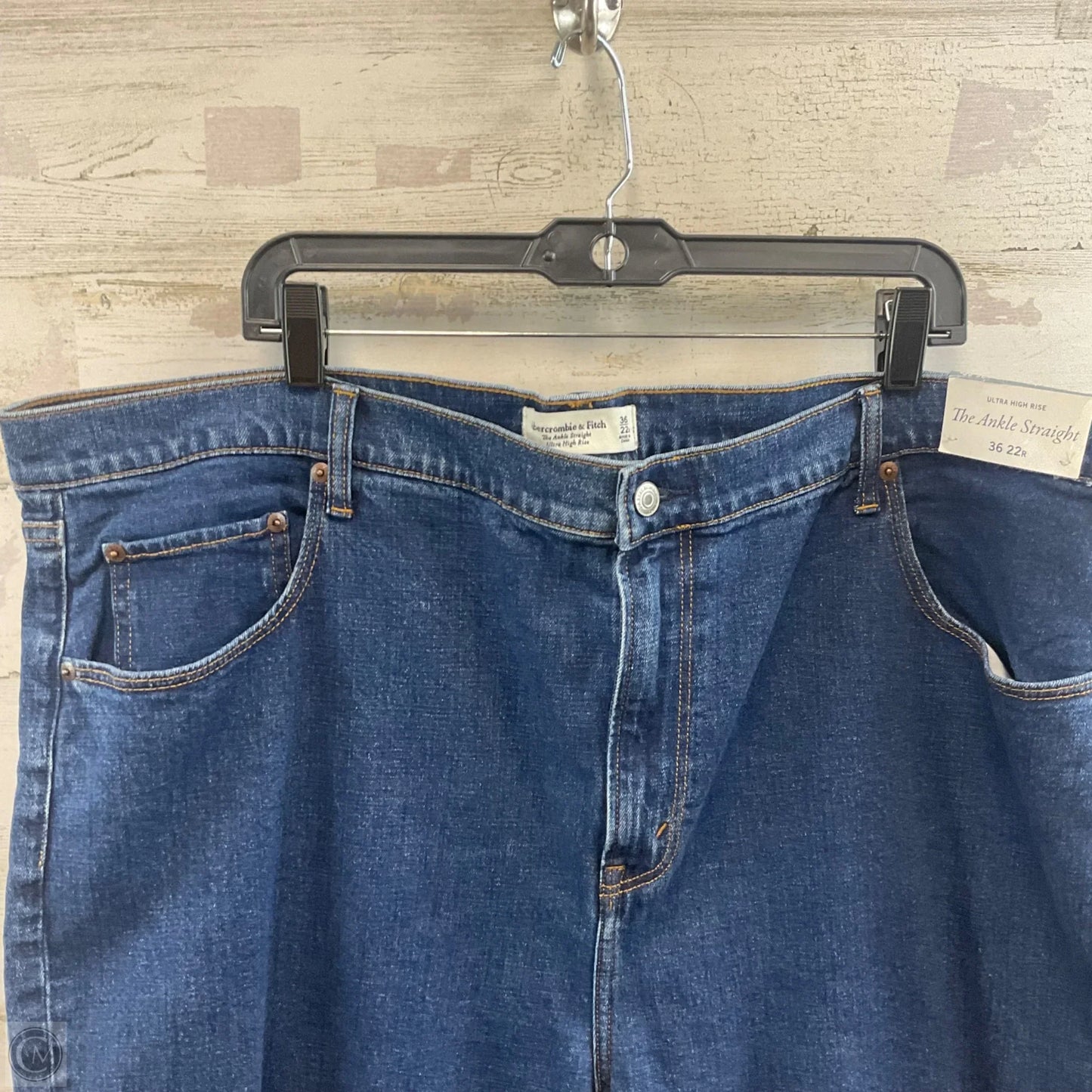 Jeans Straight By Abercrombie And Fitch In Blue Denim, Size: 22