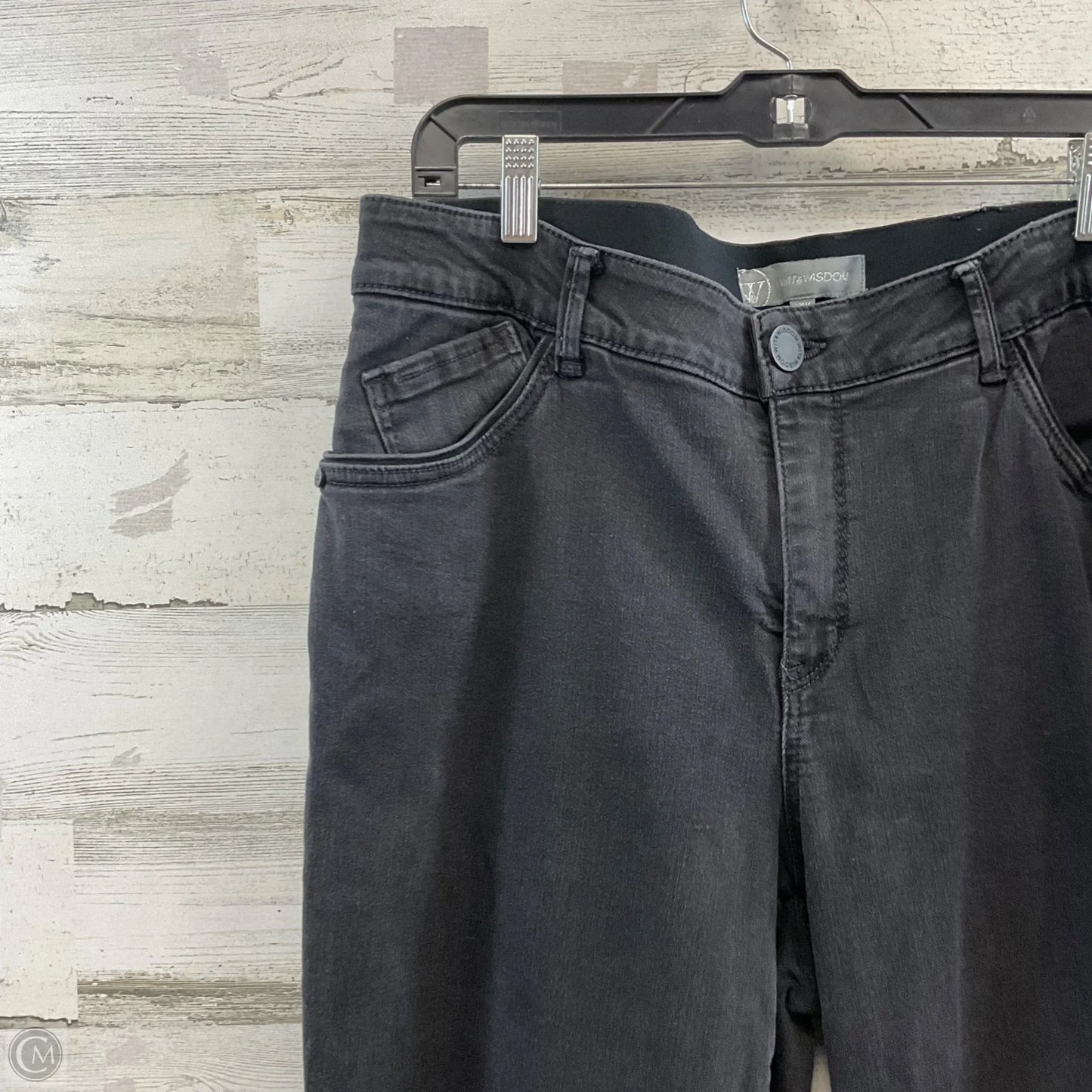 Jeans Straight By Wit & Wisdom In Black Denim, Size: 18