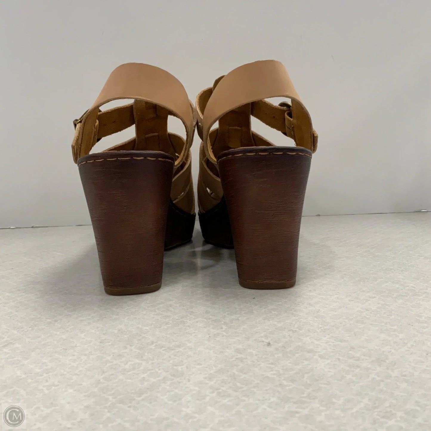 Sandals Heels Block By Born In Tan, Size: 10