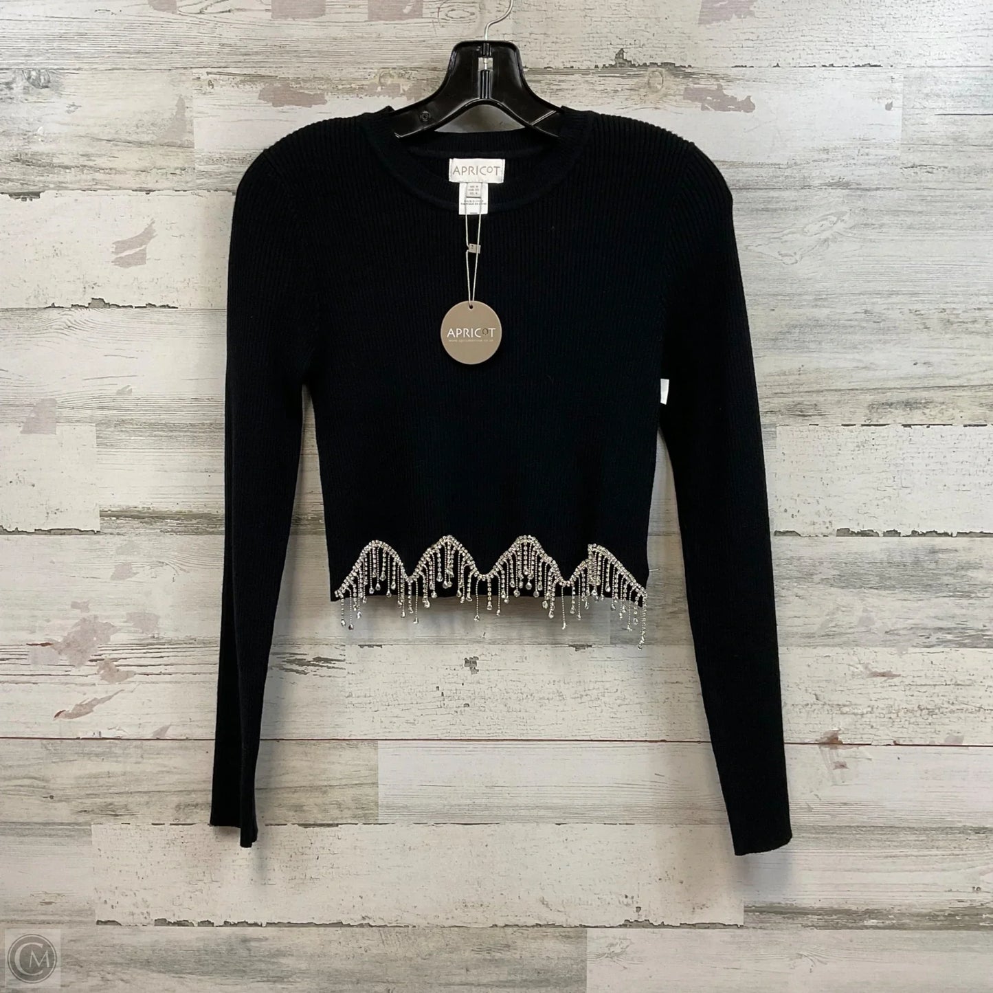 Top Long Sleeve By Apricot In Black, Size: S