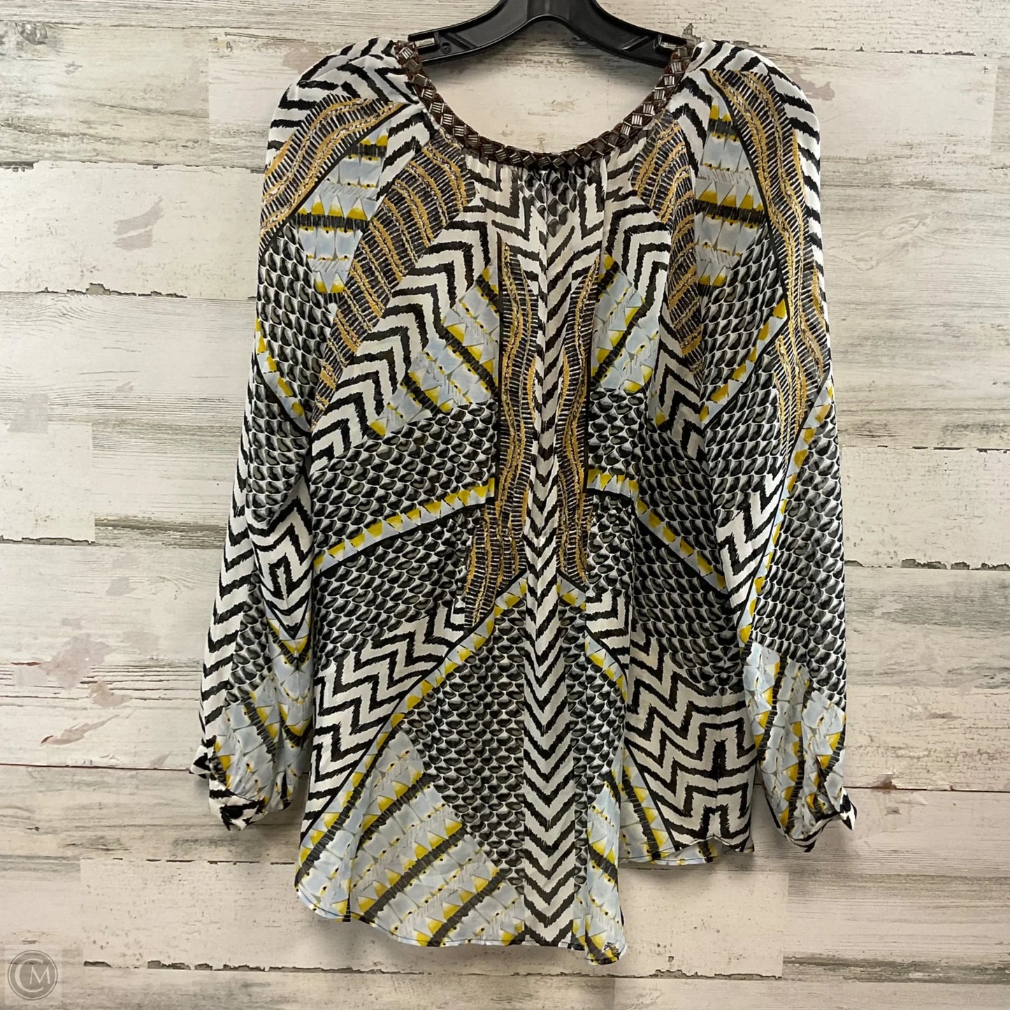 Top Long Sleeve By Hale Bob In Black & White, Size: M