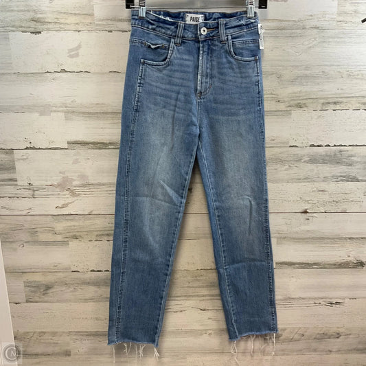 Jeans Straight By Paige In Blue Denim, Size: 0