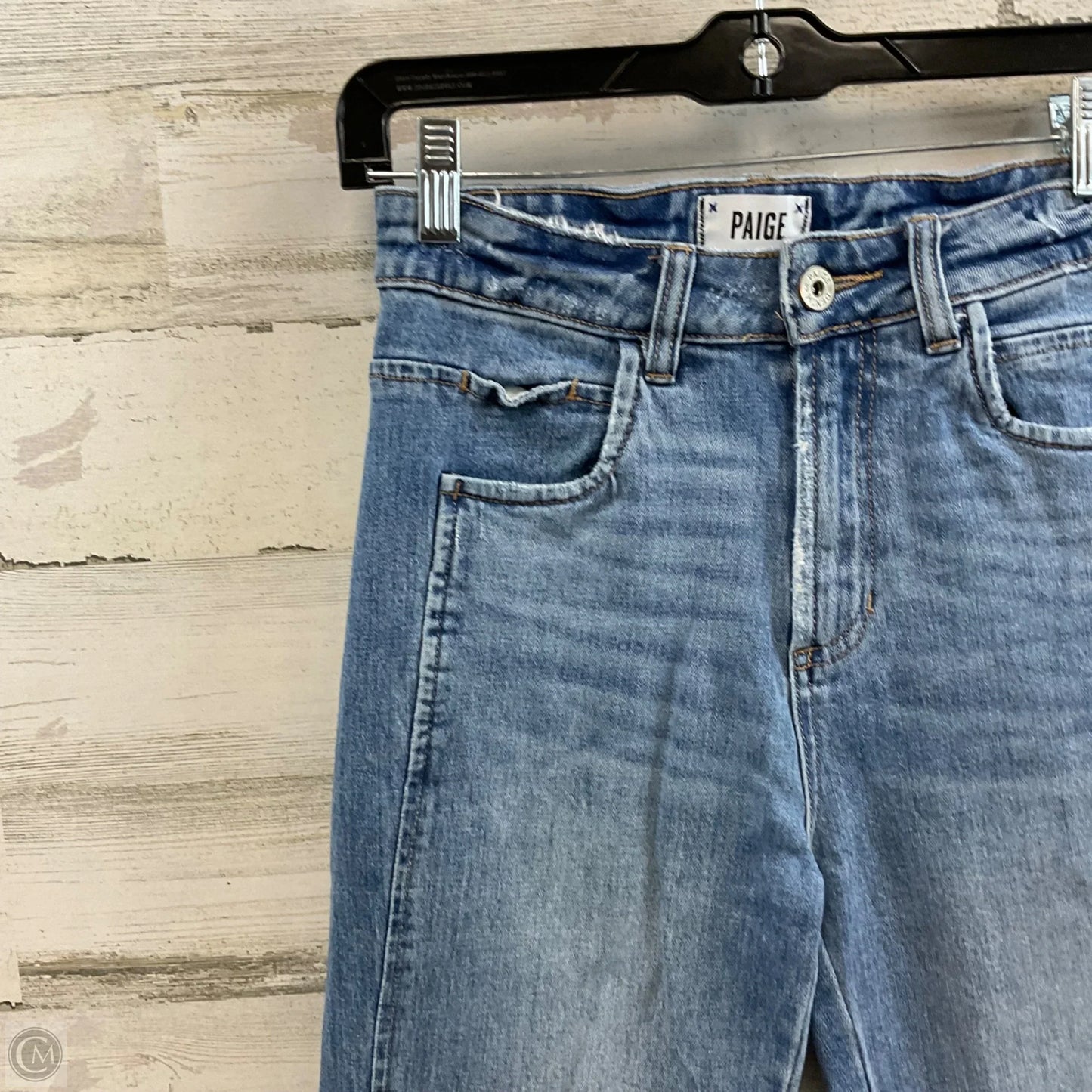 Jeans Straight By Paige In Blue Denim, Size: 0