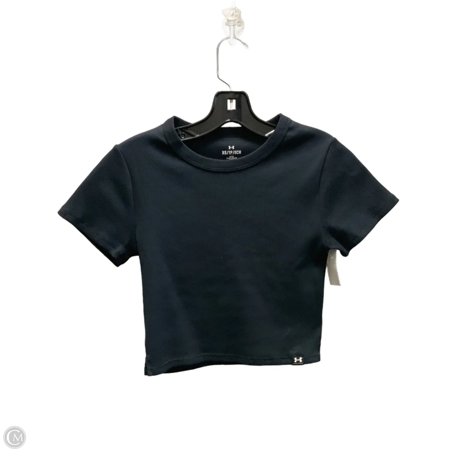 Athletic Top Short Sleeve By Under Armour In Black, Size: Xs