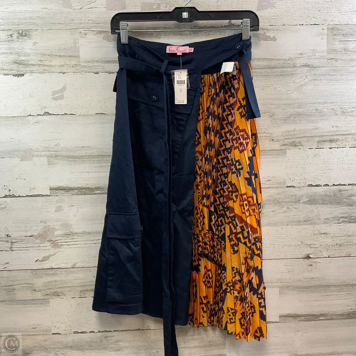 Skirt Mini & Short By Eva Franco In Blue & Yellow, Size: S