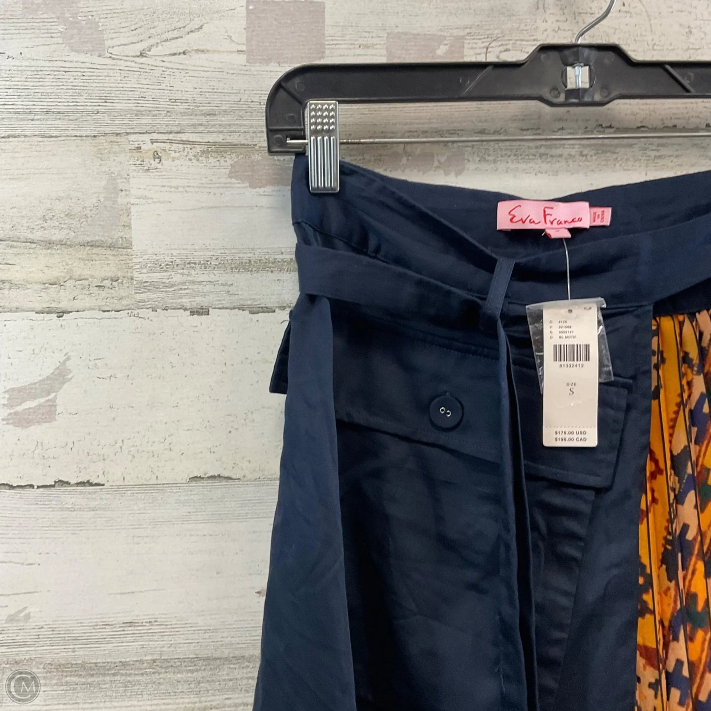 Skirt Mini & Short By Eva Franco In Blue & Yellow, Size: S