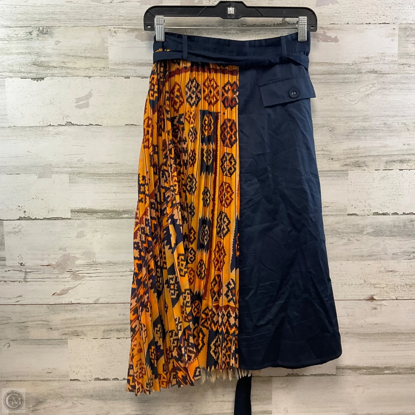 Skirt Mini & Short By Eva Franco In Blue & Yellow, Size: S