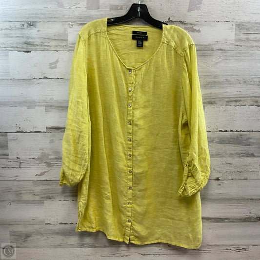 Tunic Long Sleeve By Tahari In Yellow, Size: 2x