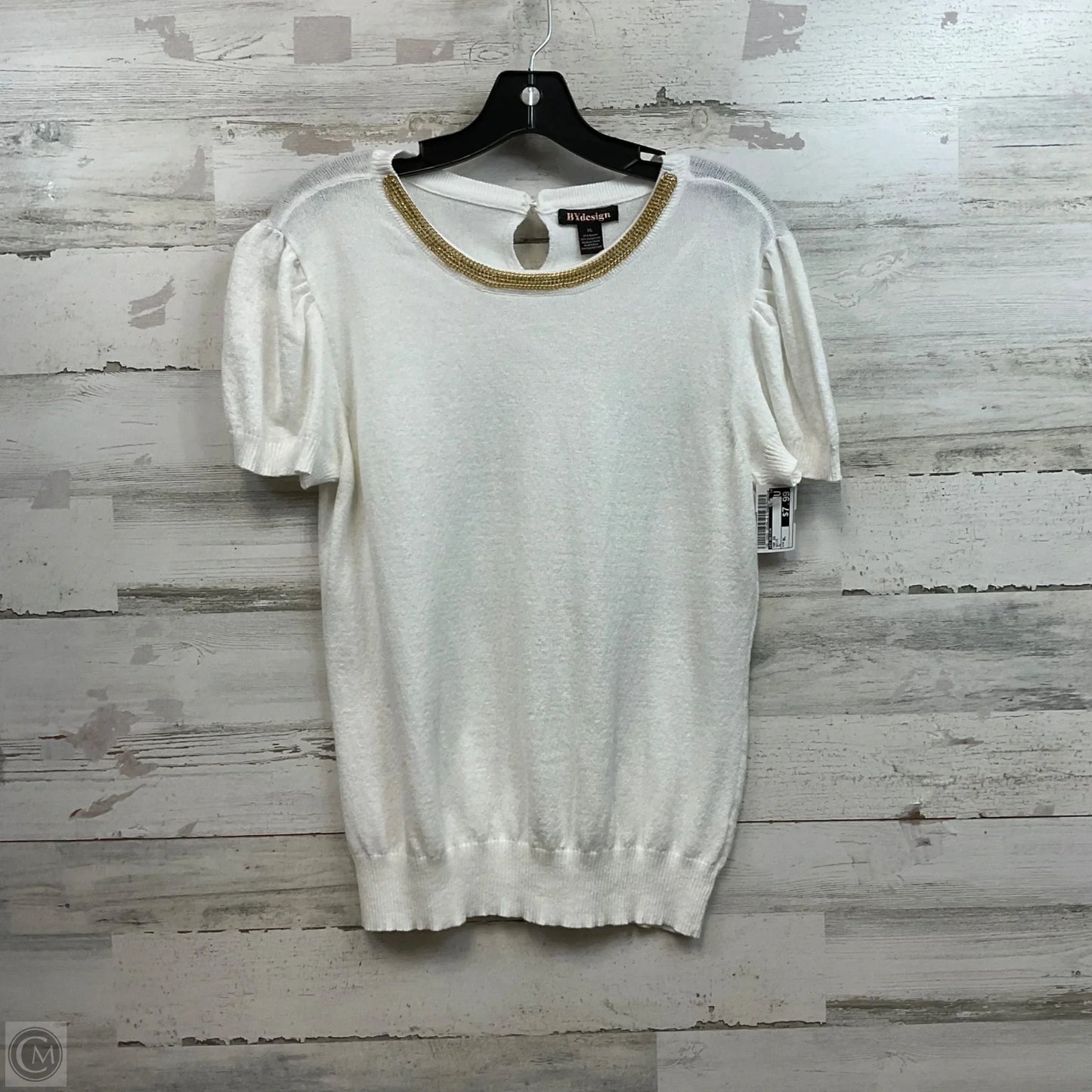 Top Short Sleeve By By Design In White, Size: Xl