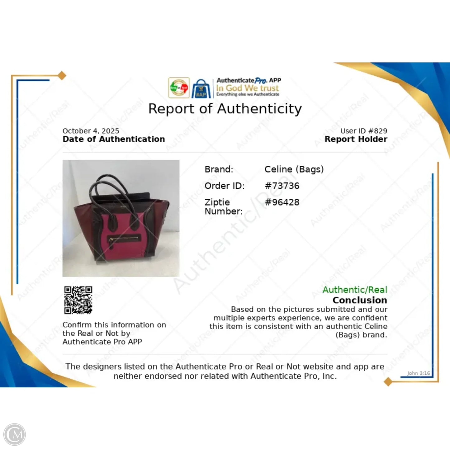 Handbag Luxury Designer By Celine, Size: Large