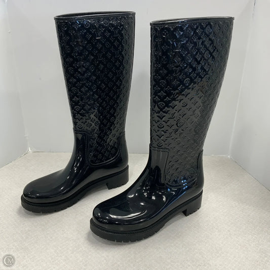 Boots Luxury Designer By Louis Vuitton In Black, Size: 9