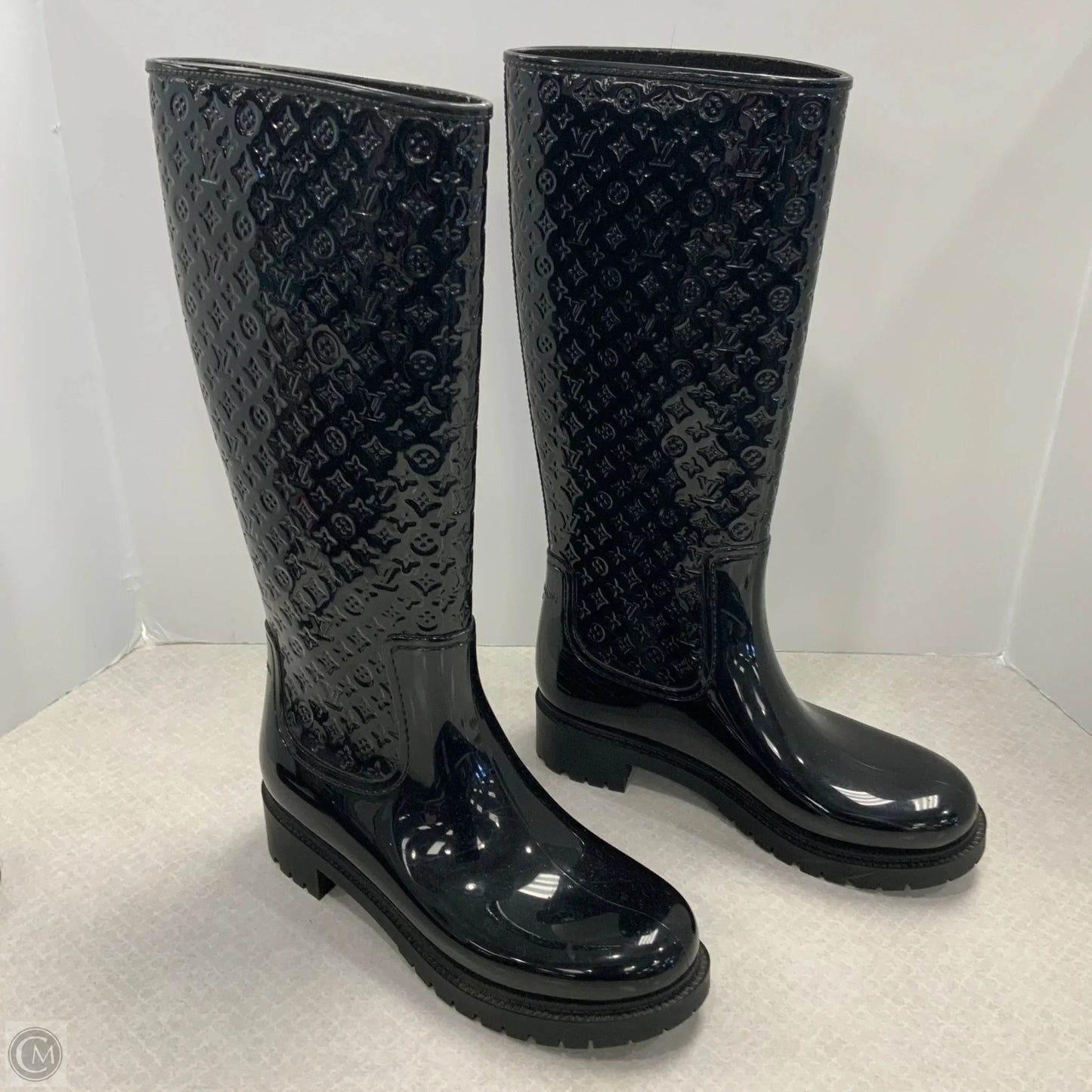 Boots Luxury Designer By Louis Vuitton In Black, Size: 9