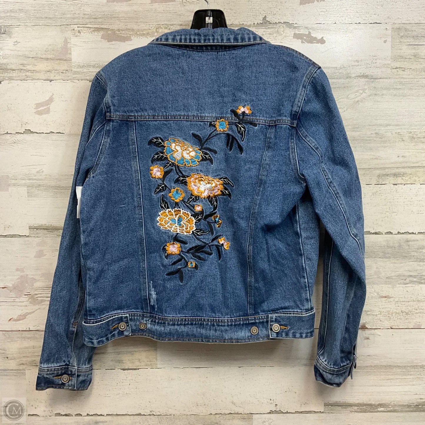 Jacket Denim By LUNIK In Blue Denim, Size: L