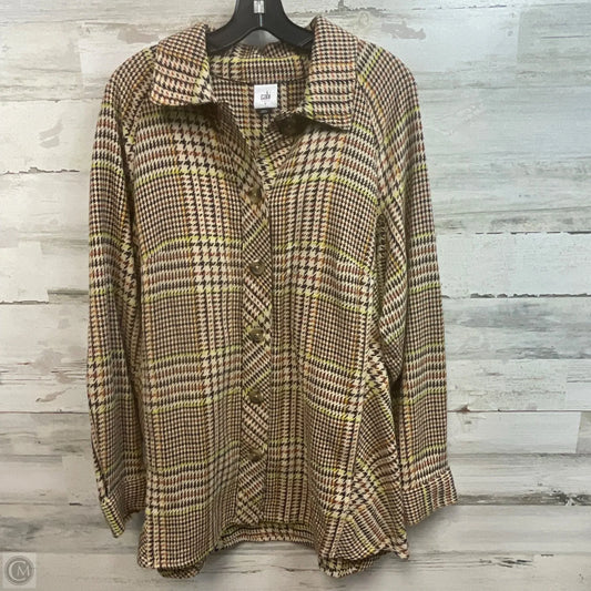 Jacket Shirt By Cabi In Brown, Size: L