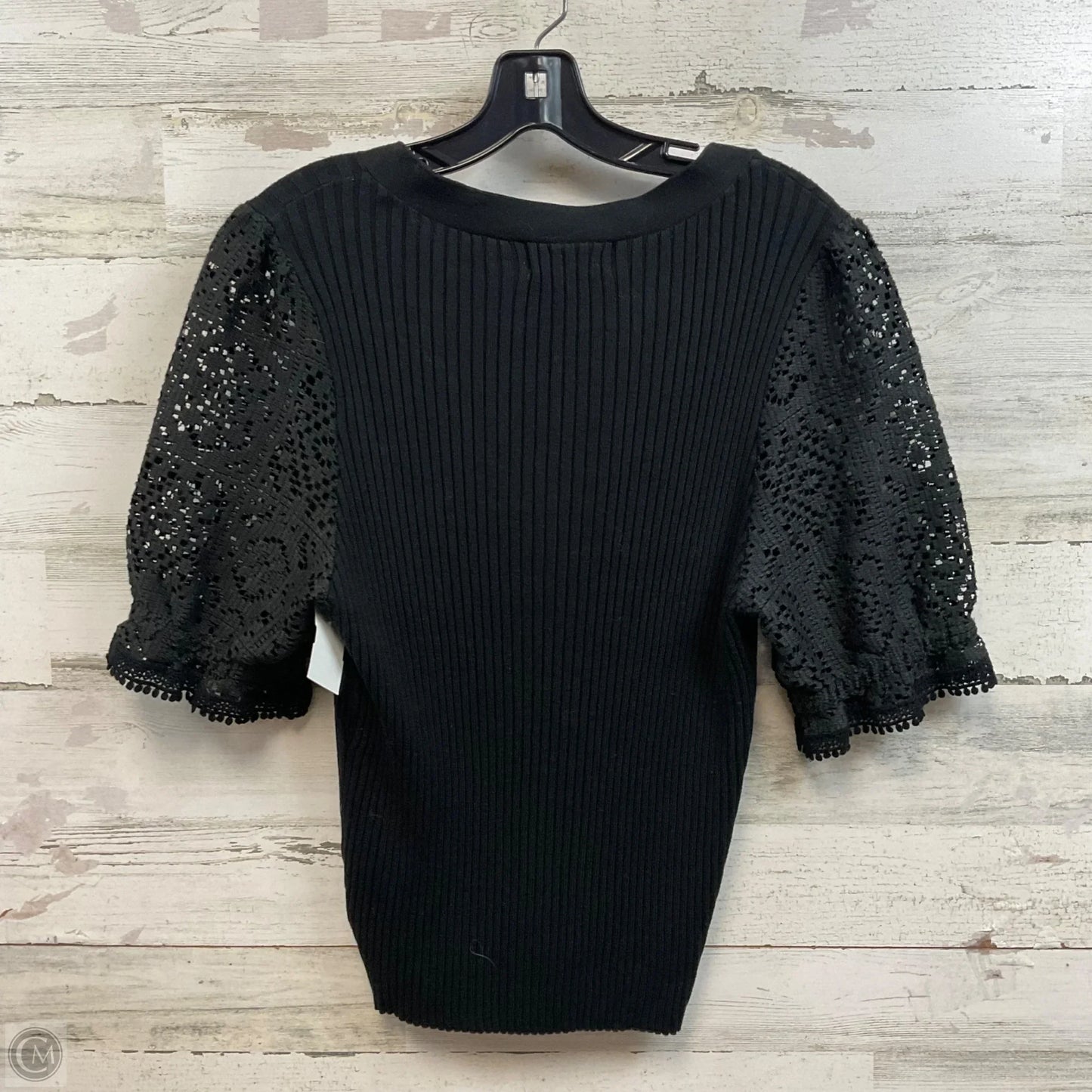Top Short Sleeve By Anthropologie In Black, Size: L