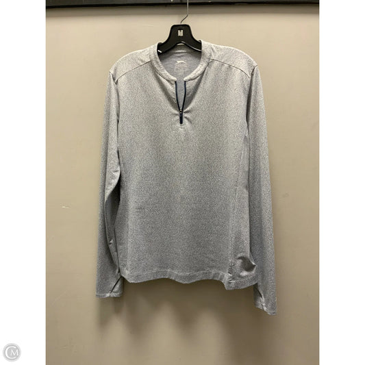 Athletic Top Long Sleeve Collar By Slazenger In Grey, Size: L