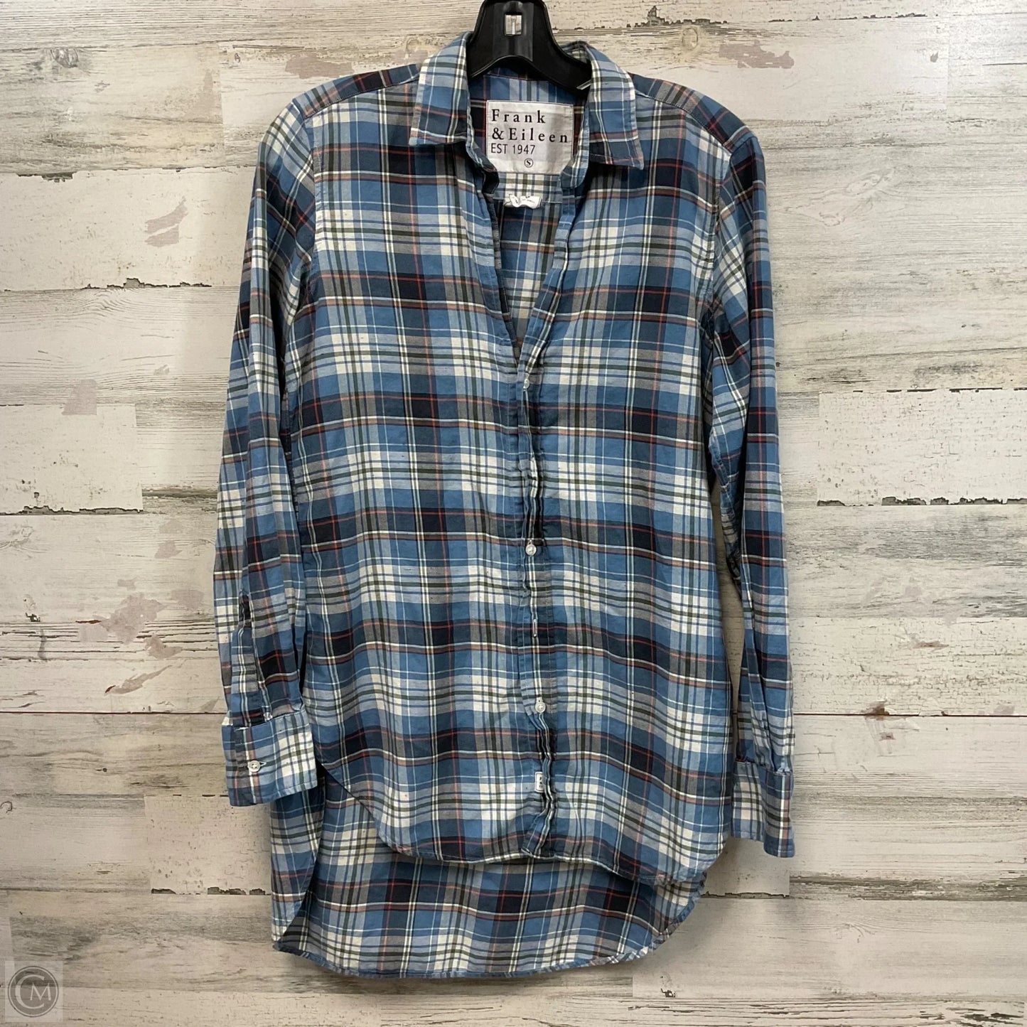 Blouse Long Sleeve By Frank And Eileen In Blue, Size: S