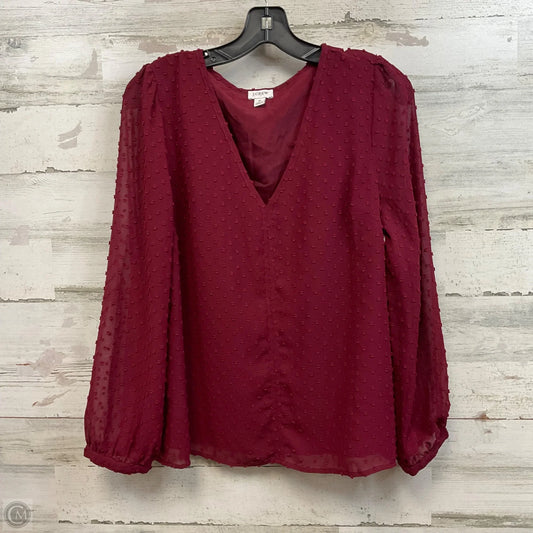 Top Long Sleeve By J. Crew In Maroon, Size: M