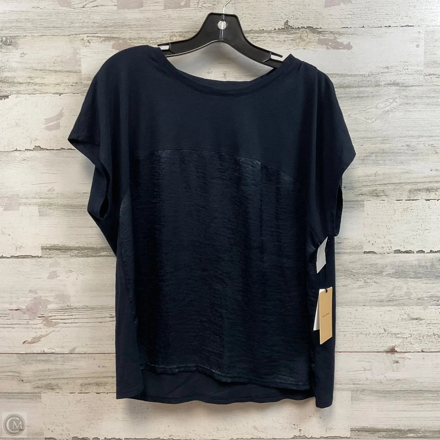 Top Short Sleeve By Halogen In Navy, Size: L
