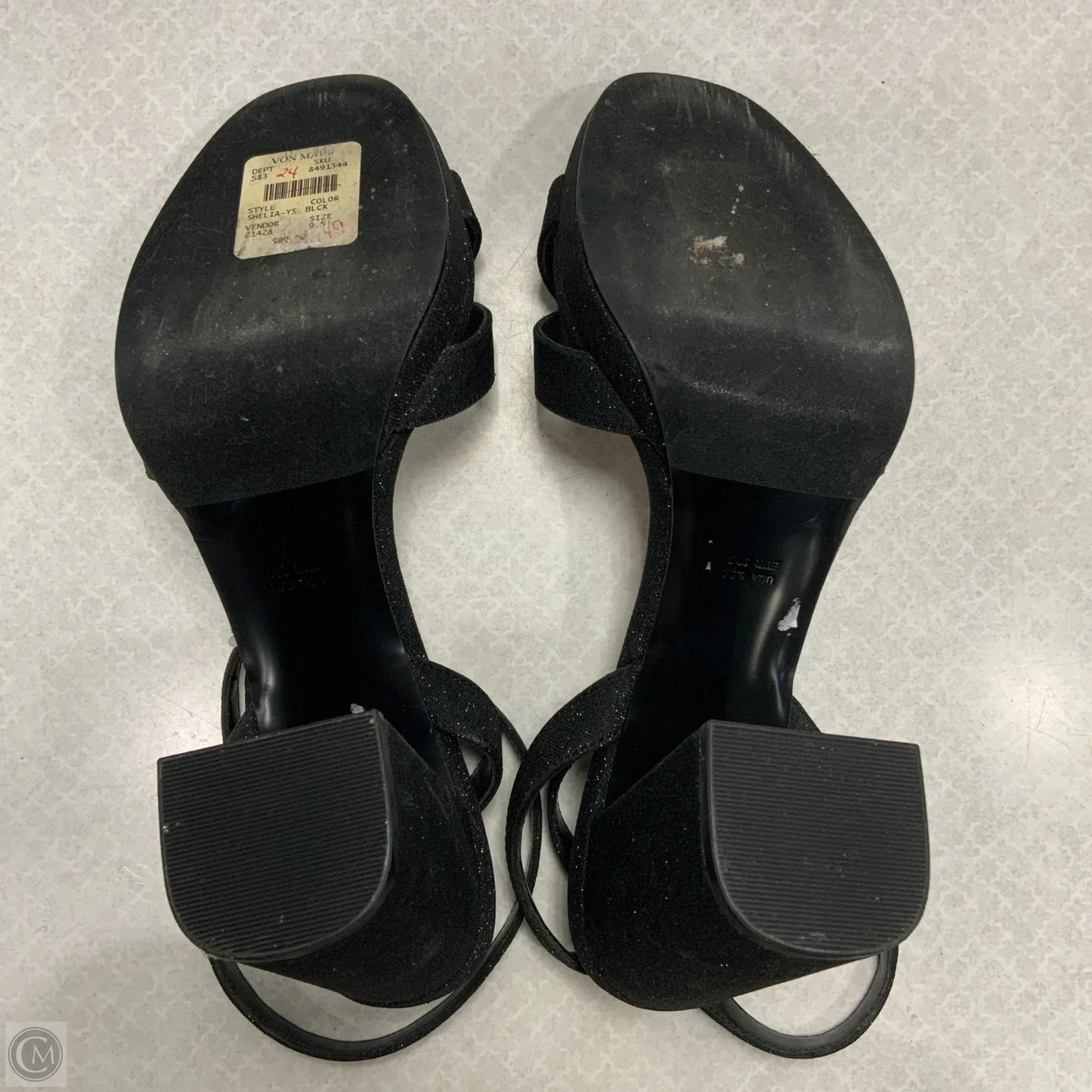 Sandals Heels Block By Nina In Black, Size: 9.5