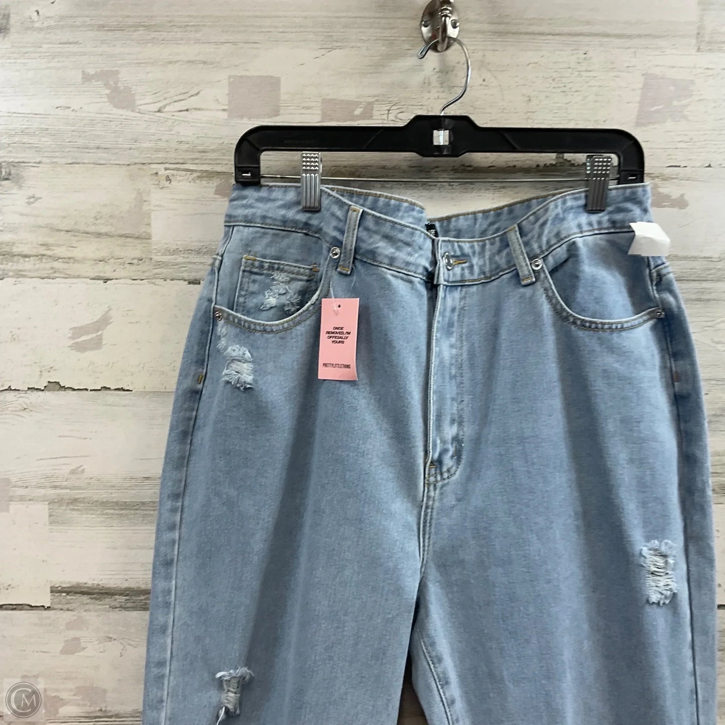 Jeans Straight By Pretty Little Thing In Blue Denim, Size: 12