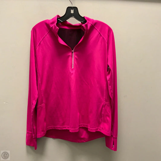 Athletic Top Long Sleeve Collar By Xersion In Pink, Size: L