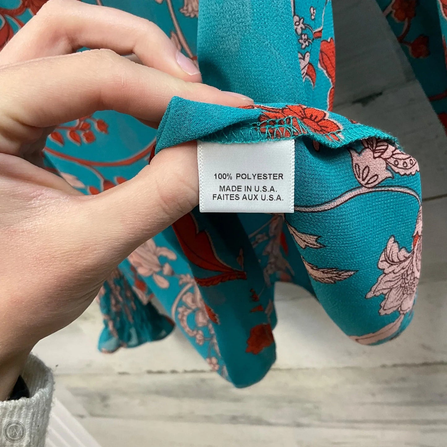 Blouse Designer By Misa In Teal, Size: L