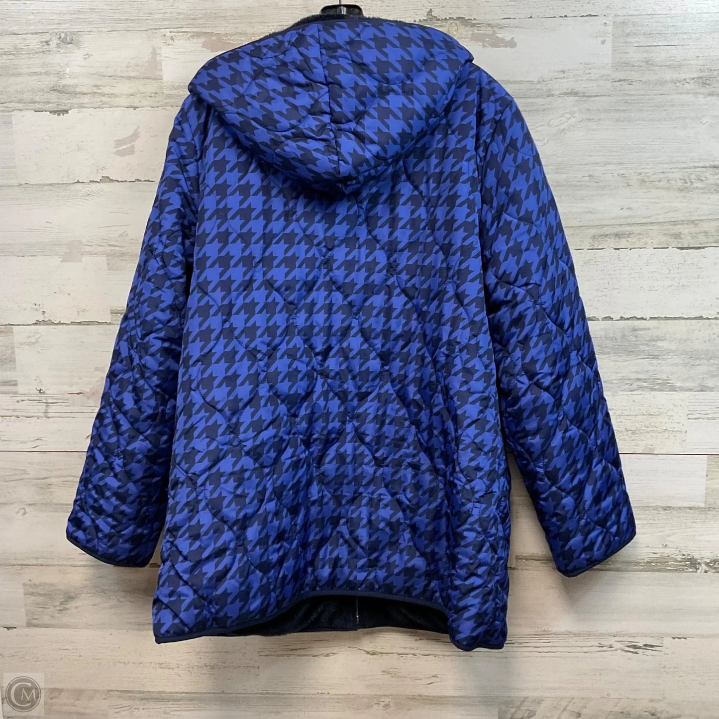 Coat Puffer & Quilted By Susan Graver In Blue, Size: L