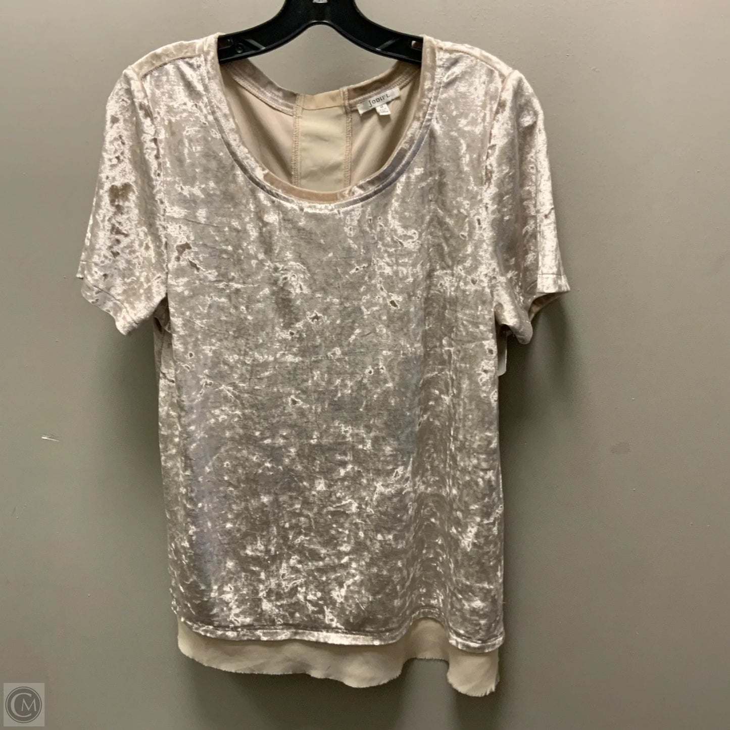 Top Short Sleeve By Jodifl In Cream, Size: M