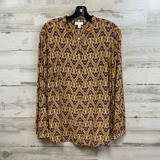 Blouse Long Sleeve By J. Jill In Brown, Size: 2x