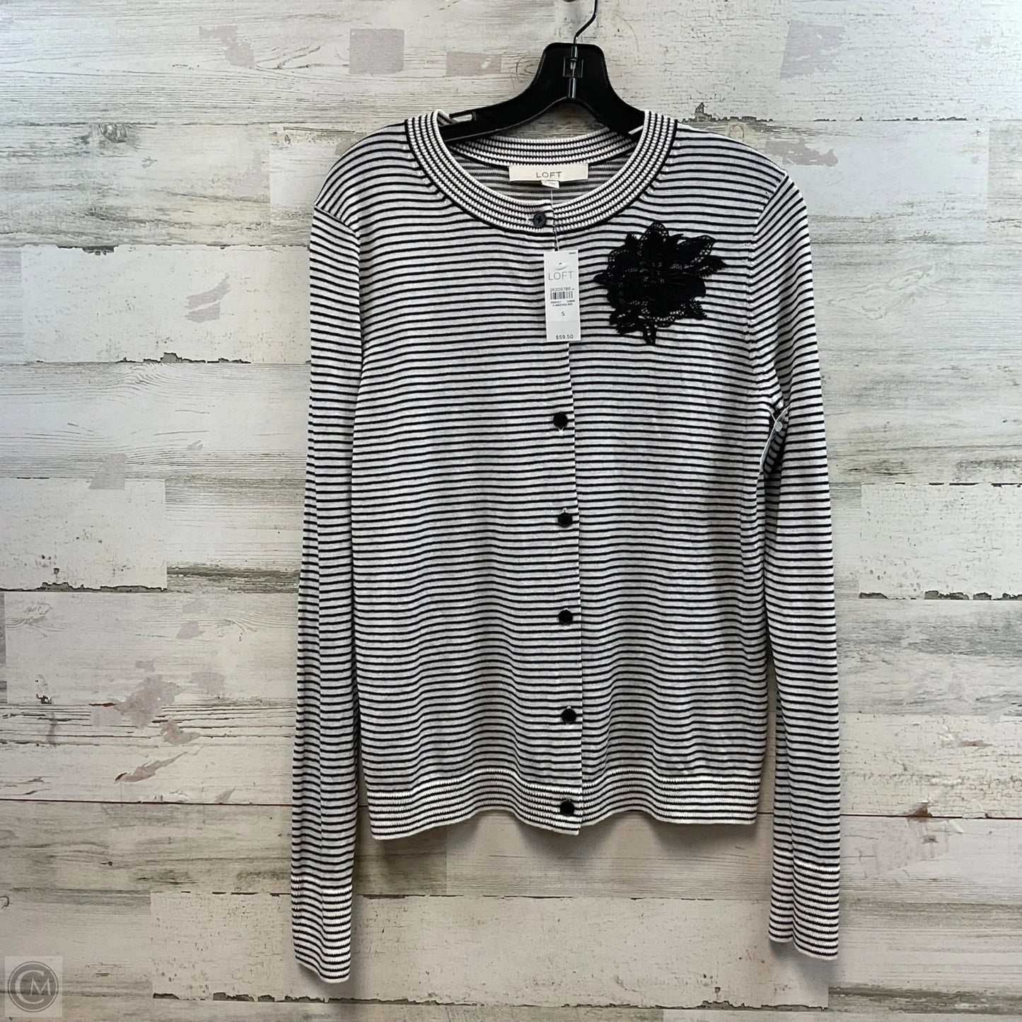 Cardigan By Loft In Black & White, Size: S