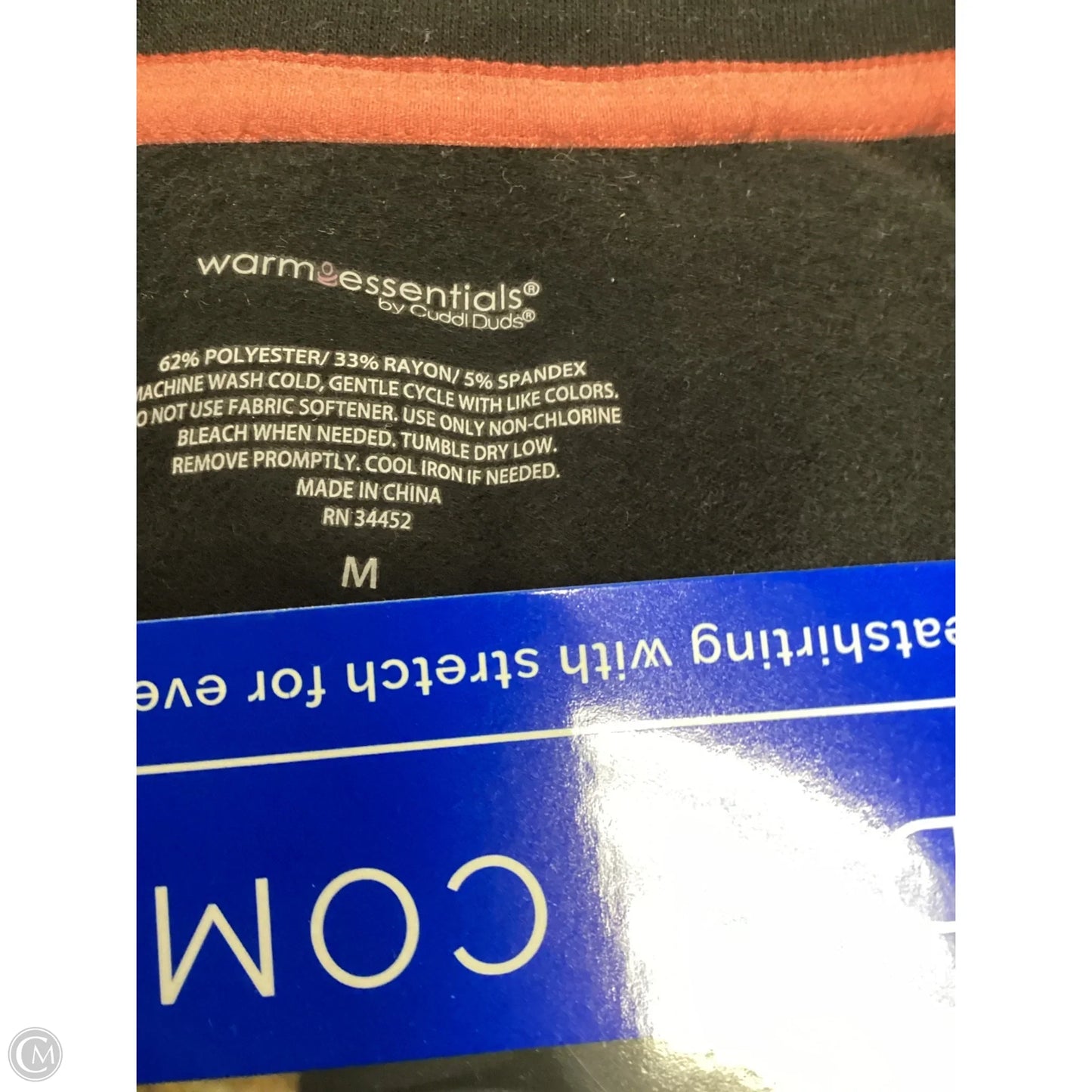 Top Long Sleeve Basic By Cuddl Duds In Black, Size: M