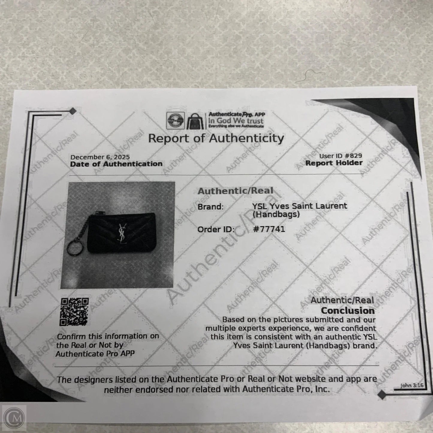 Coin Purse Luxury Designer By Yves Saint Laurent, Size: Small