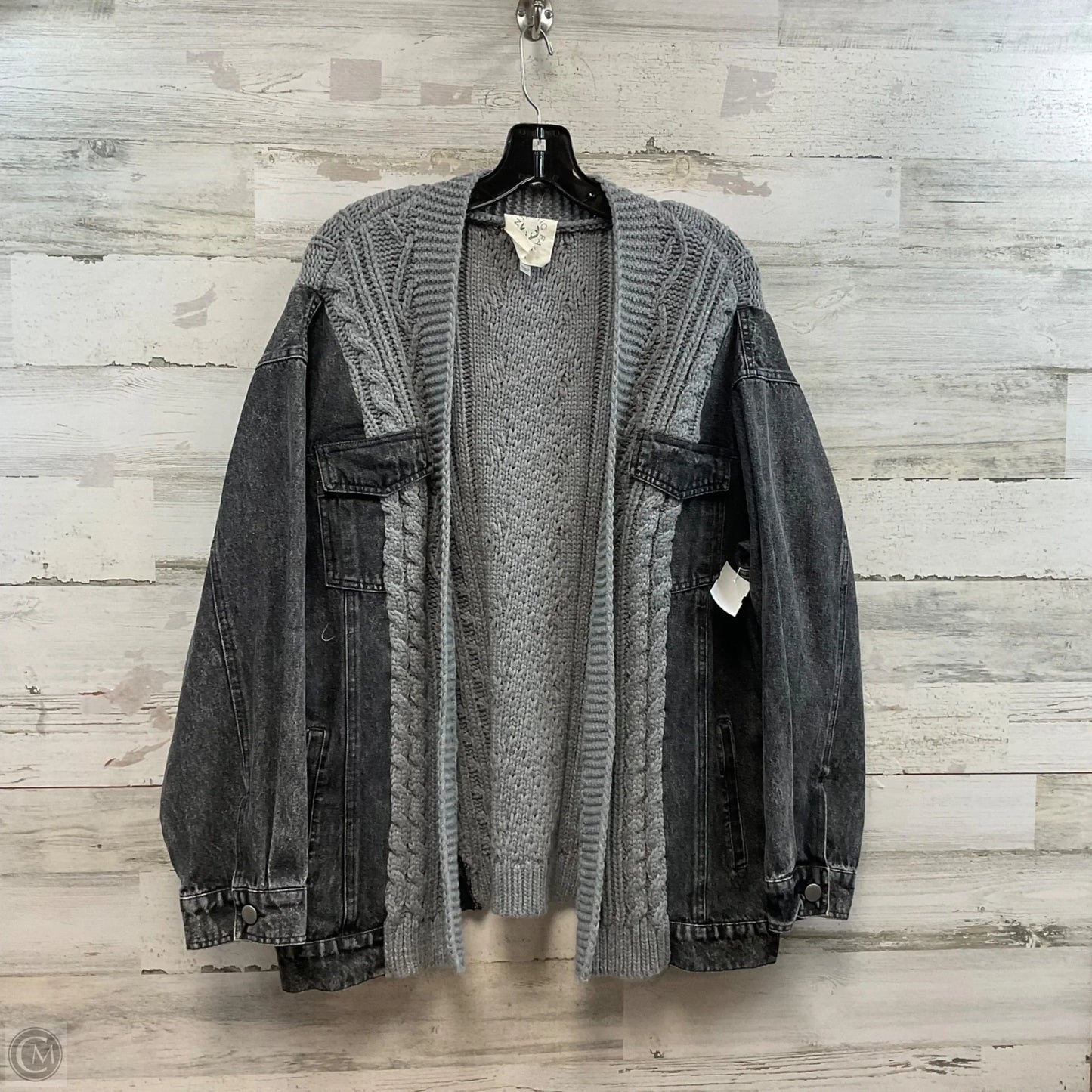 Jacket Denim By Fantastic Fawn In Black Denim, Size: L