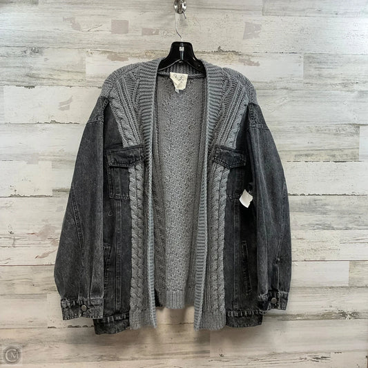 Jacket Denim By Fantastic Fawn In Black Denim, Size: L