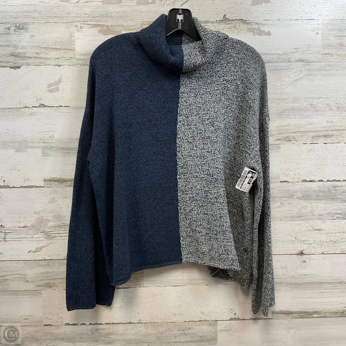 Top Long Sleeve By Peace Love World In Blue & Grey, Size: S