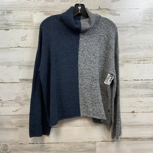 Top Long Sleeve By Peace Love World In Blue & Grey, Size: S