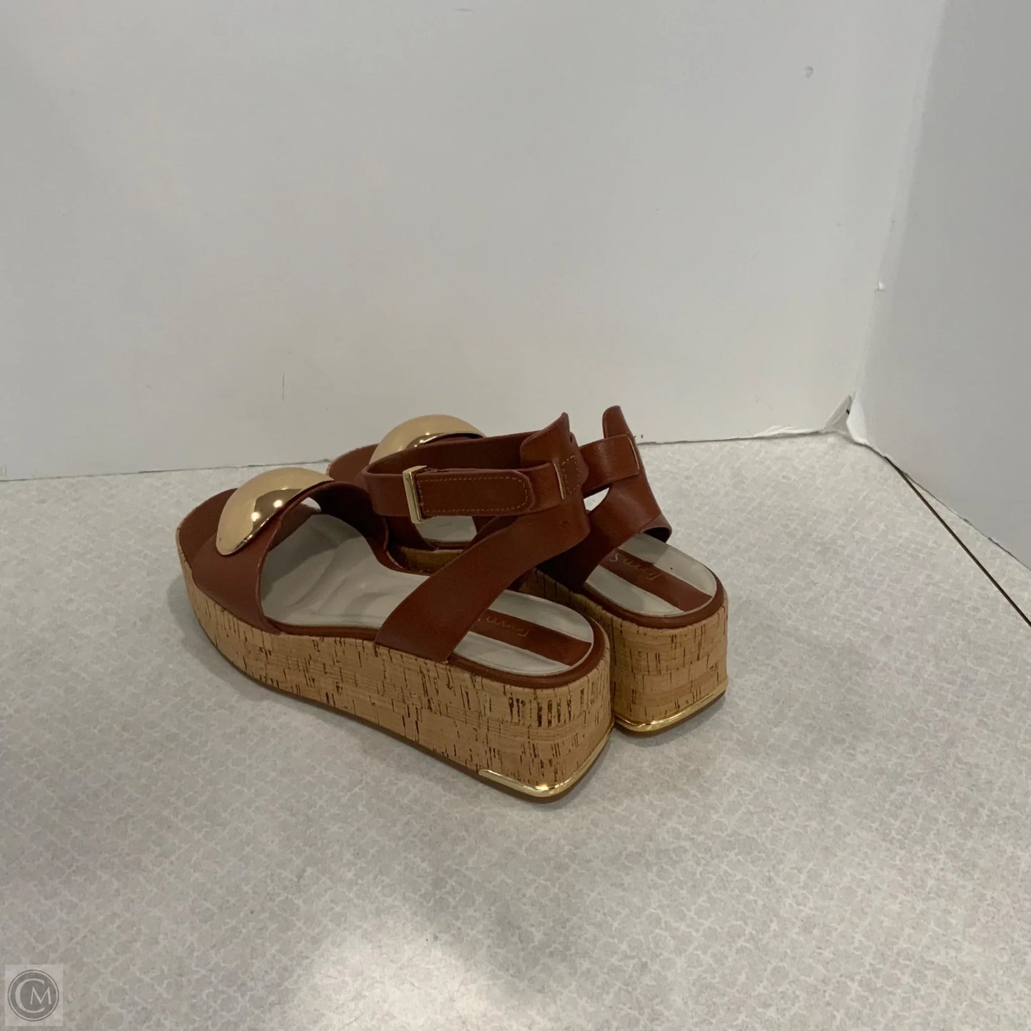 Sandals Heels Platform By Franco Sarto In Brown, Size: 7