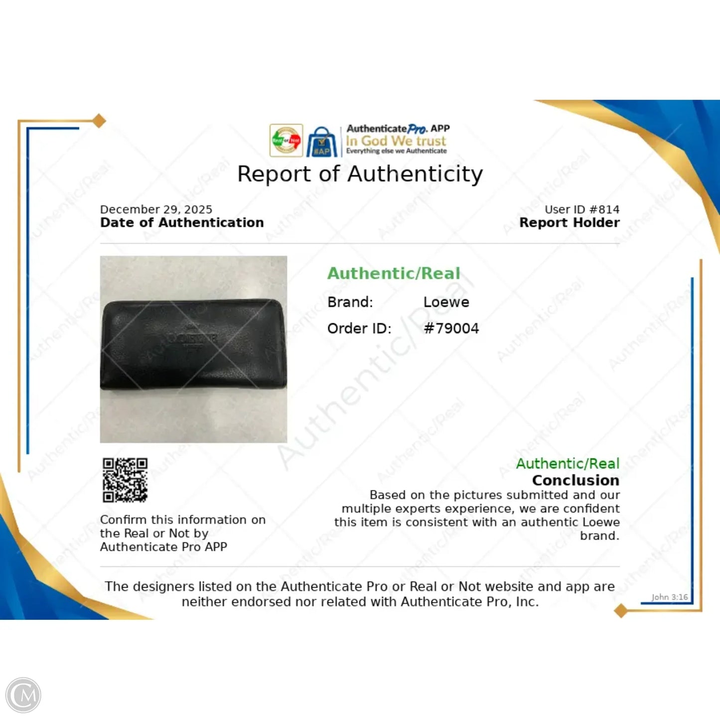 Wallet Luxury Designer By Loewe, Size: Large