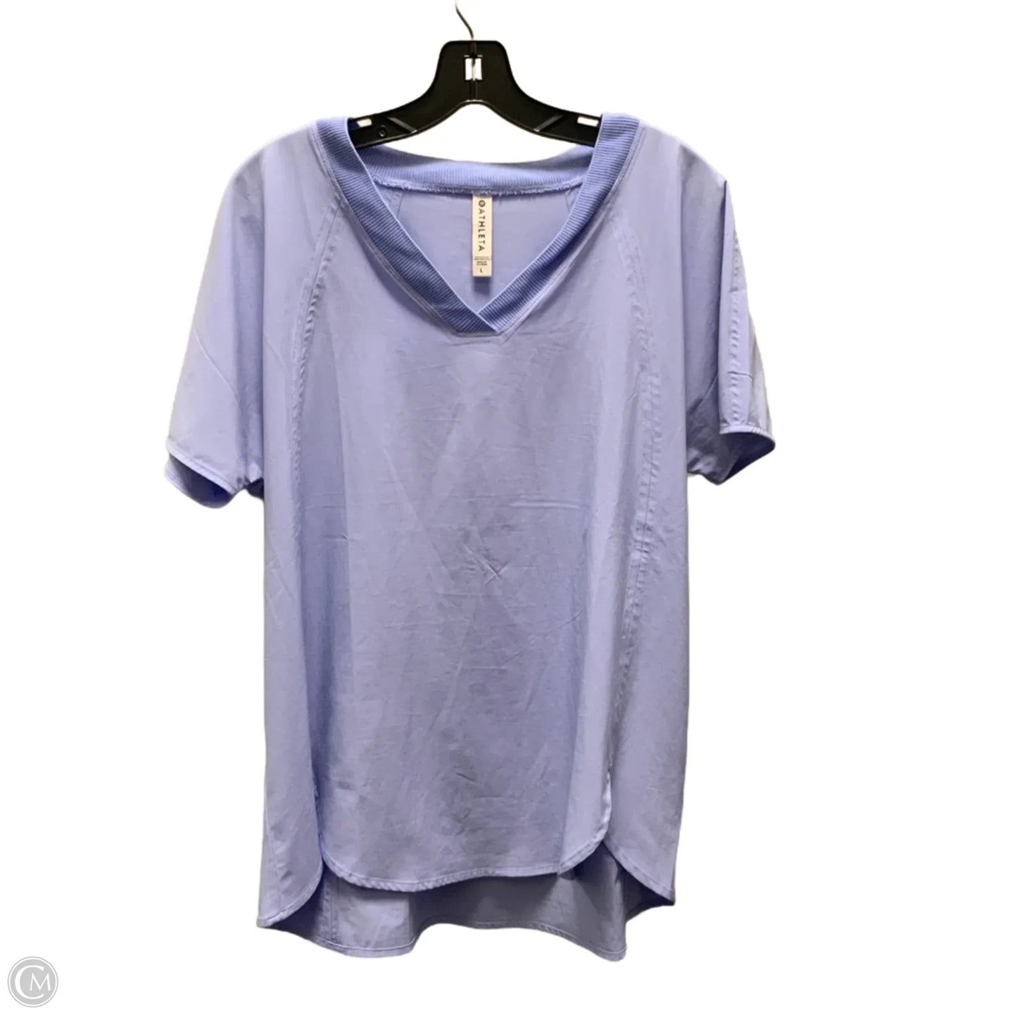 Athletic Top Short Sleeve By Athleta In Blue, Size: L