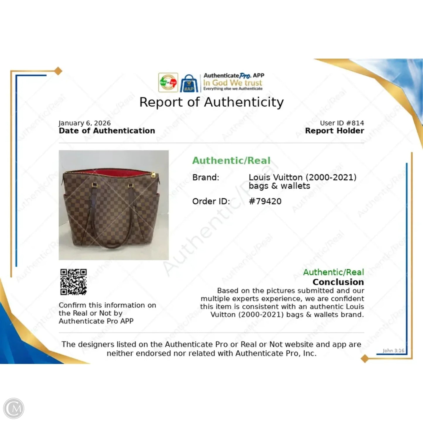 Handbag Luxury Designer By Louis Vuitton, Size: Large