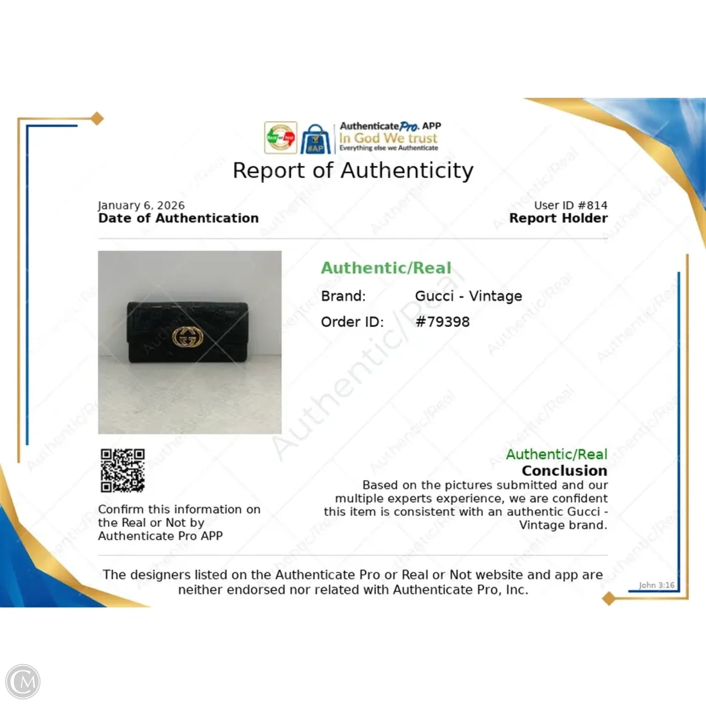 Wallet Luxury Designer By Gucci, Size: Large