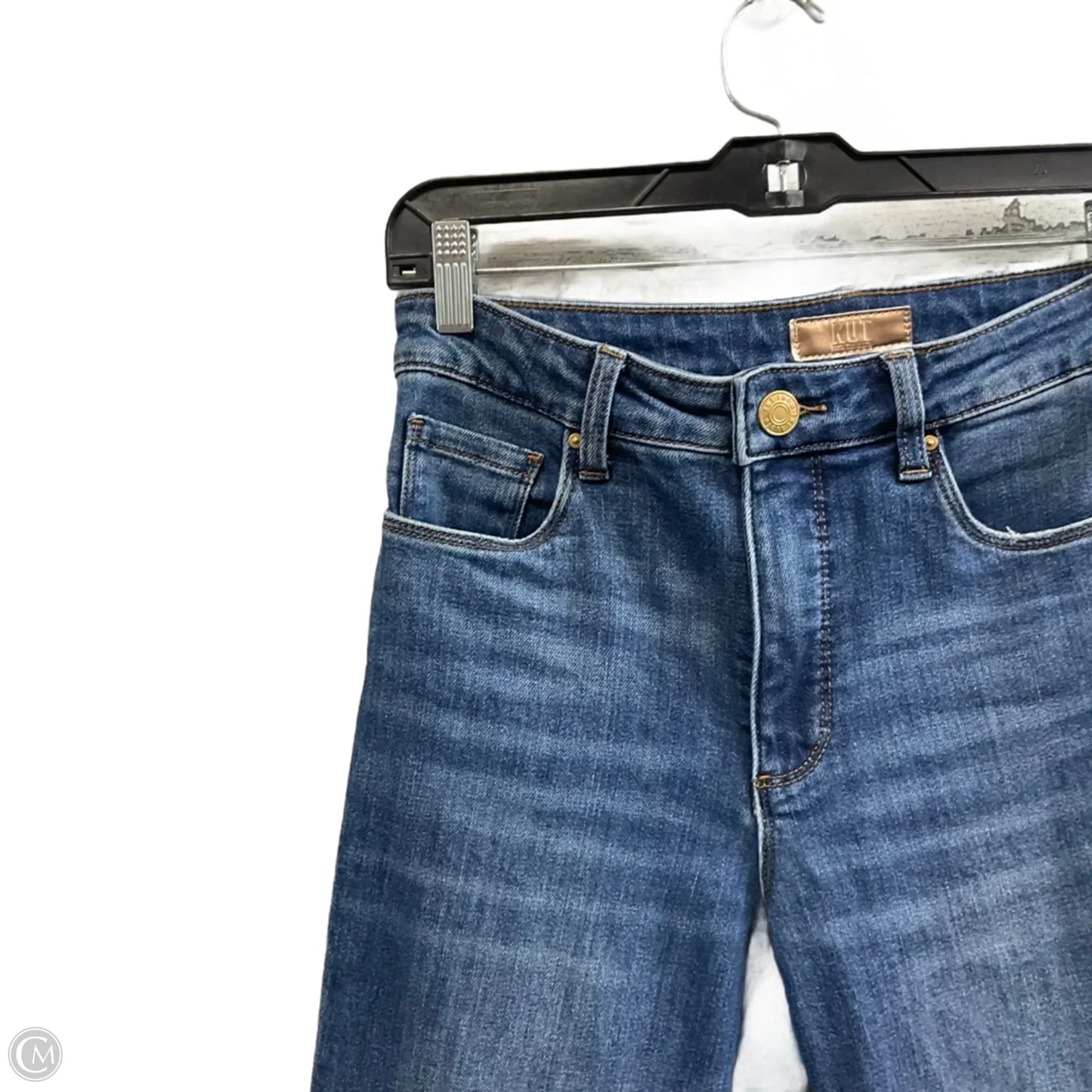 Jeans Flared By Kut In Blue Denim, Size: 0