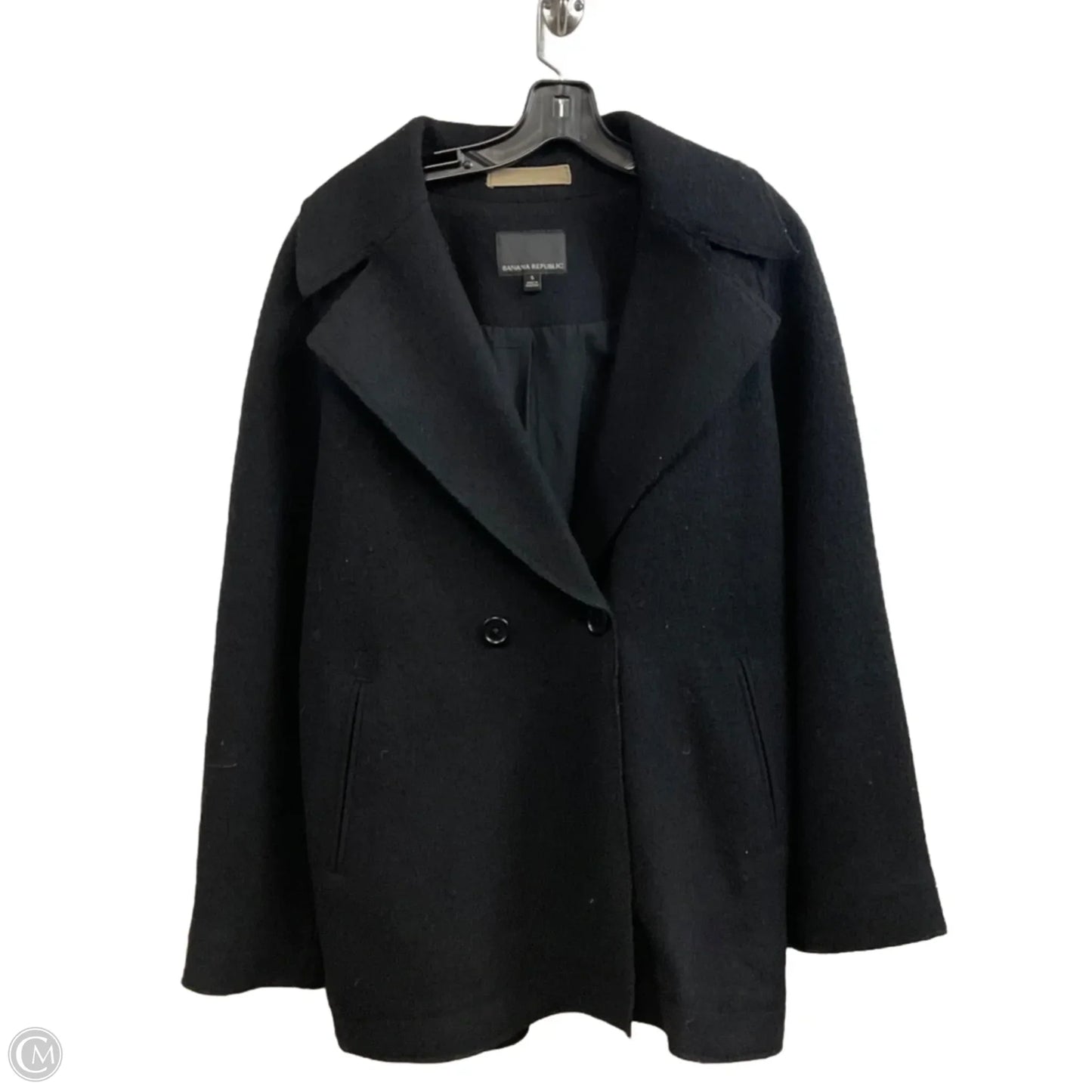 Coat Wool By Banana Republic In Black, Size: S