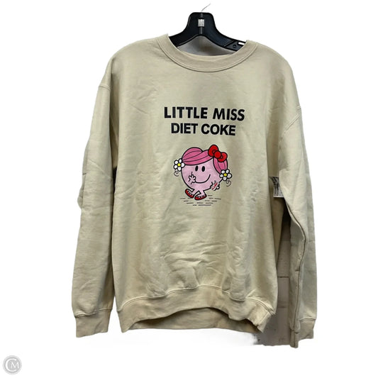 Sweatshirt Crewneck By Gildan In Beige, Size: M